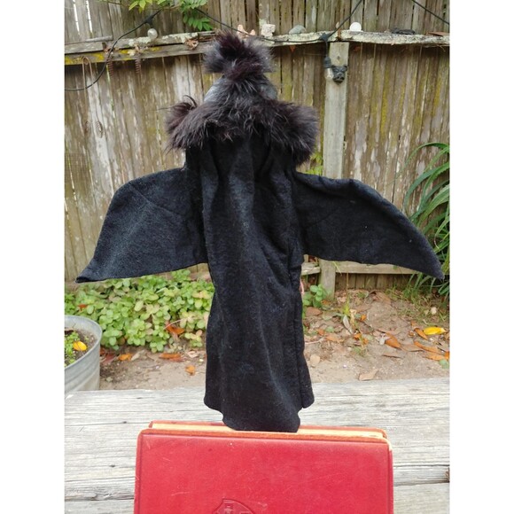 Vintage Carved Wood Raven Hand Puppet, Collectable German Folk Art - Picture 5 of 10